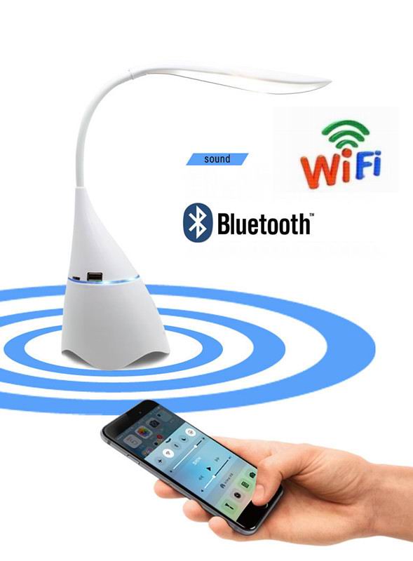 Desk Lamp Wireless WiFi Spy Hidden Indoor Mini Security IP DVR Camera with Bluetooth Speaker and Light