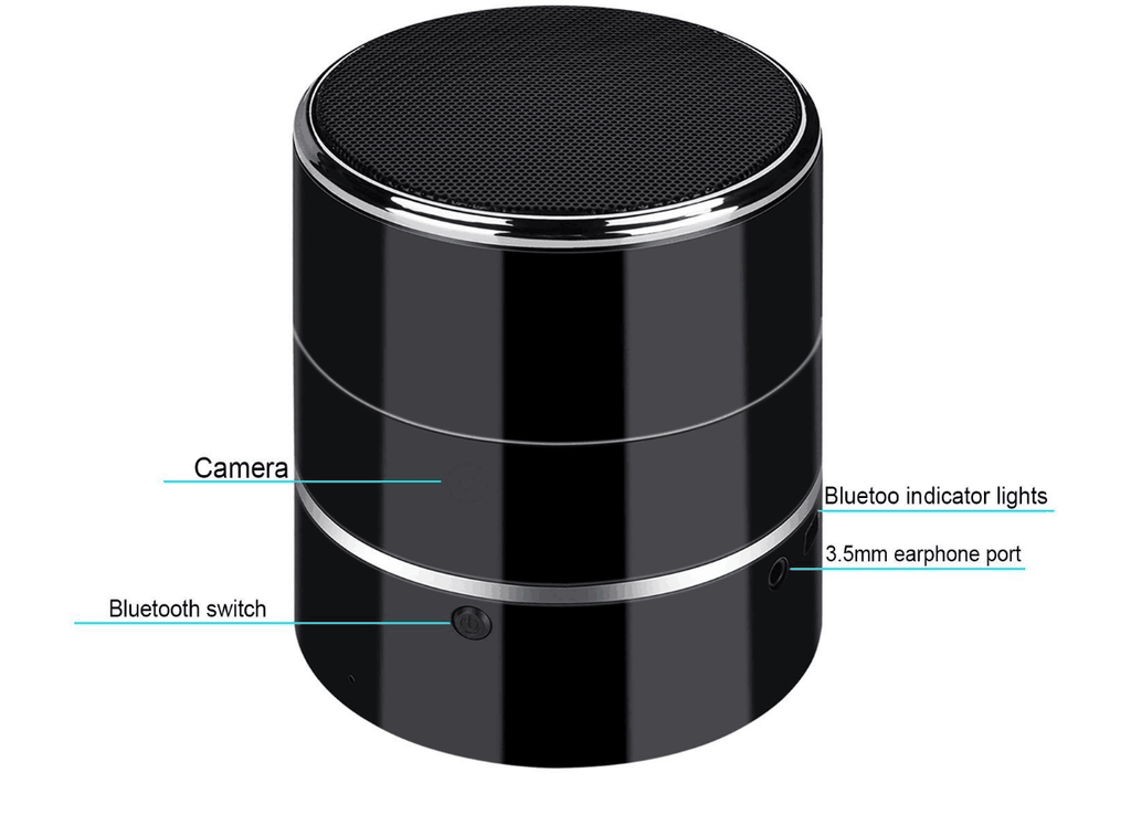 Rotating HD 240 degree viewing angle wireless speaker WIFI hidden spy camera