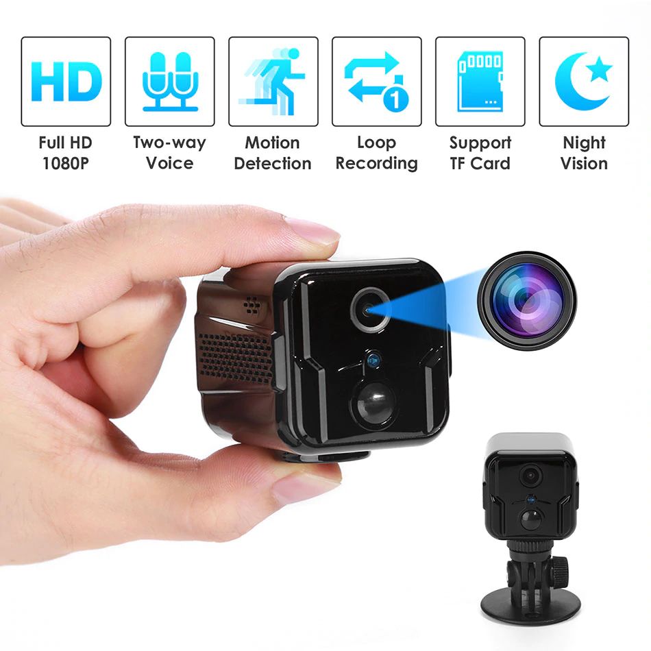 Mini wireless wifi ip camera PIR cloud storage 1080p two-way audio P2P  hidden camera wifi