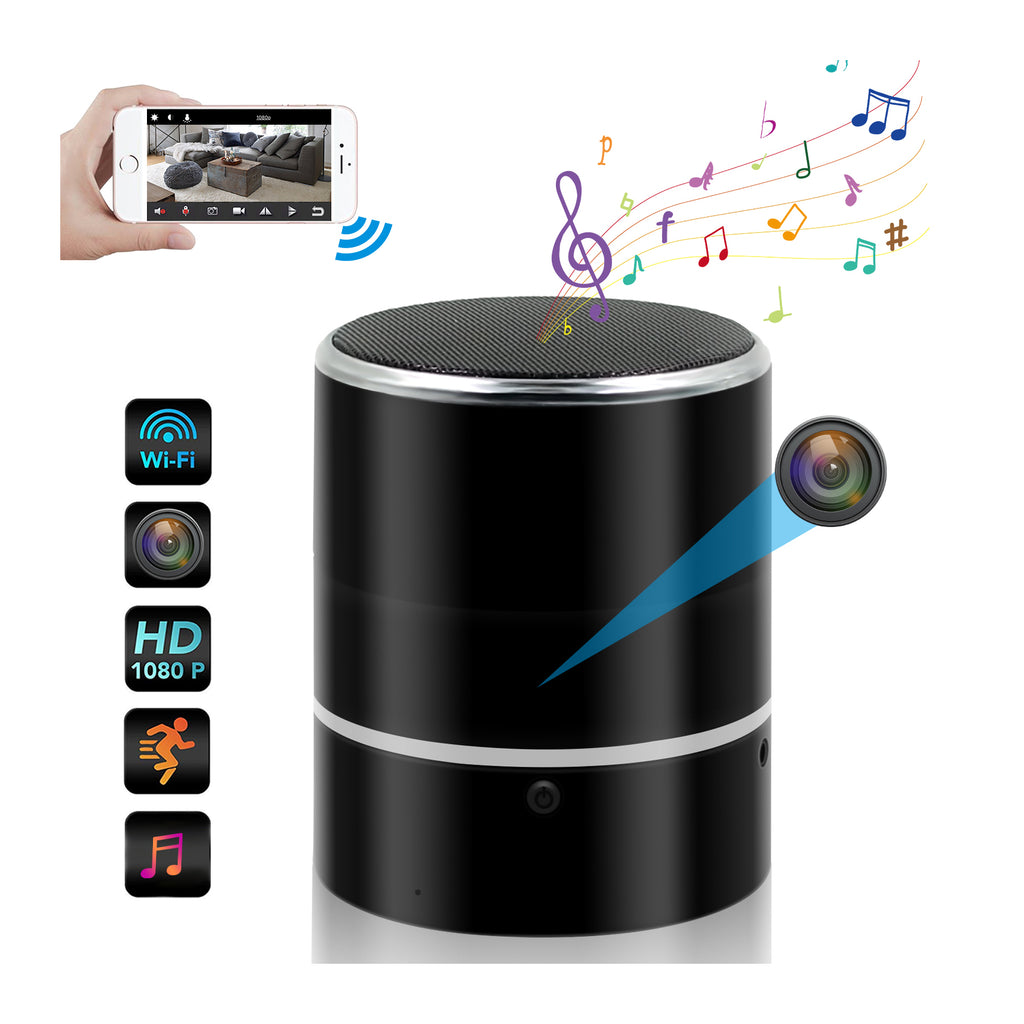 Rotating HD 240 degree viewing angle wireless speaker WIFI hidden spy camera