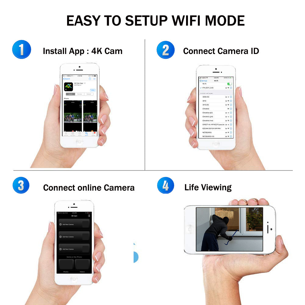 The most high-definition 4K car key spy hidden camera 3840x2160 resolution short-range WiFi mobile phone viewing