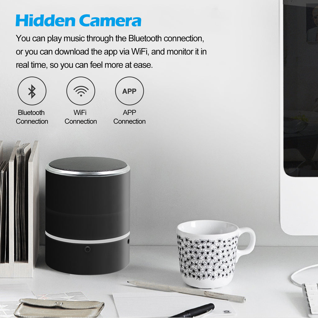Rotating HD 240 degree viewing angle wireless speaker WIFI hidden spy camera