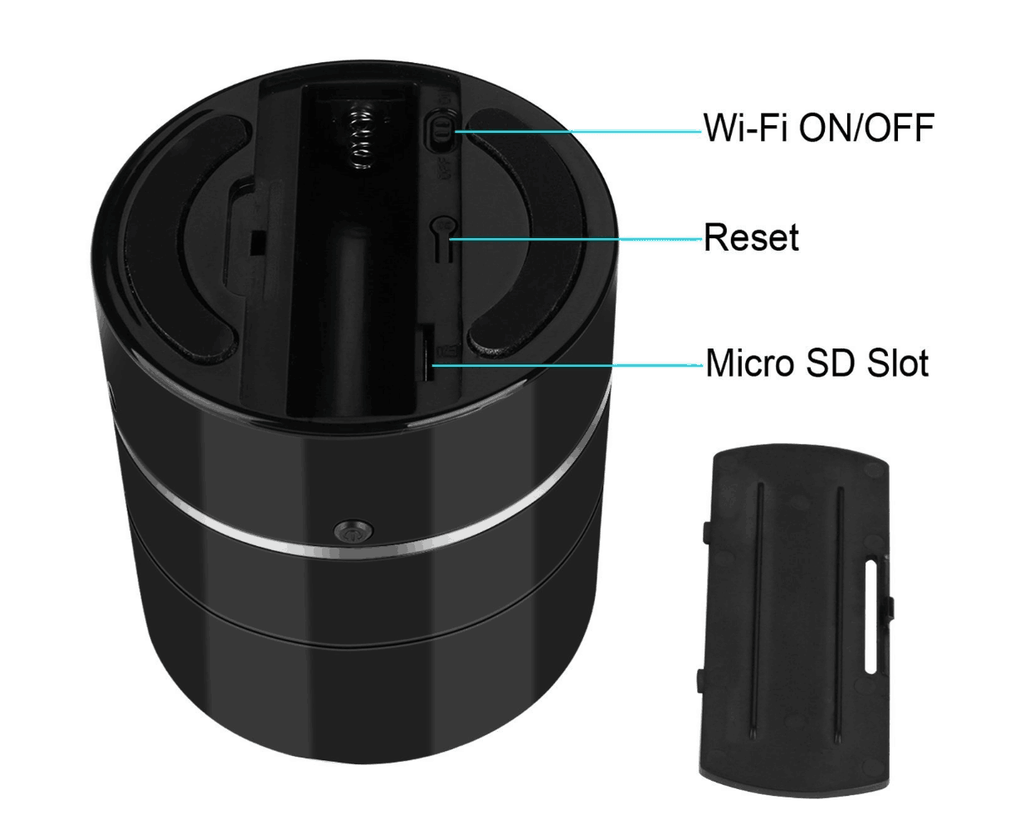 Rotating HD 240 degree viewing angle wireless speaker WIFI hidden spy camera