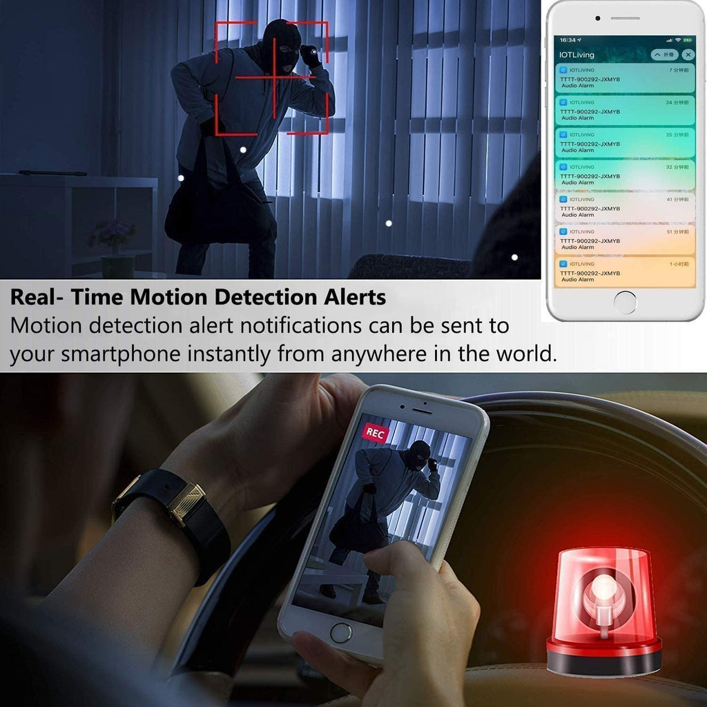 Wireless Charging Spy Hidden Camera, Night Vision IP Network WiFi Mini Camera, 140 Degree Wide Angle, 1080P HD