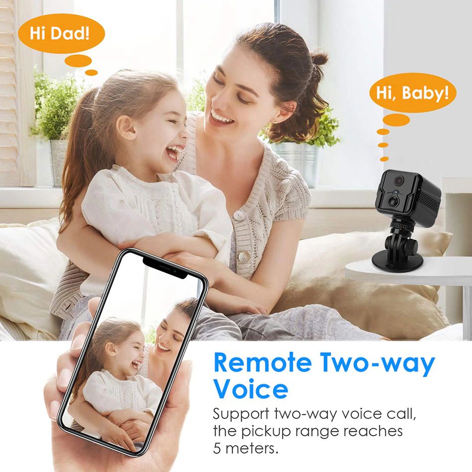 Mini wireless wifi ip camera PIR cloud storage 1080p two-way audio P2P  hidden camera wifi