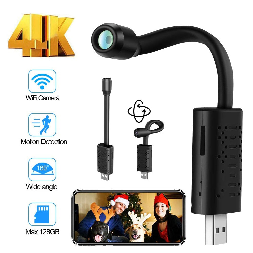 Mini Camera 4K Wifi Portable  P2P IP/AP Remote Control USB Surveillance Camera HD 1080P Support Motion Detection Hidden card