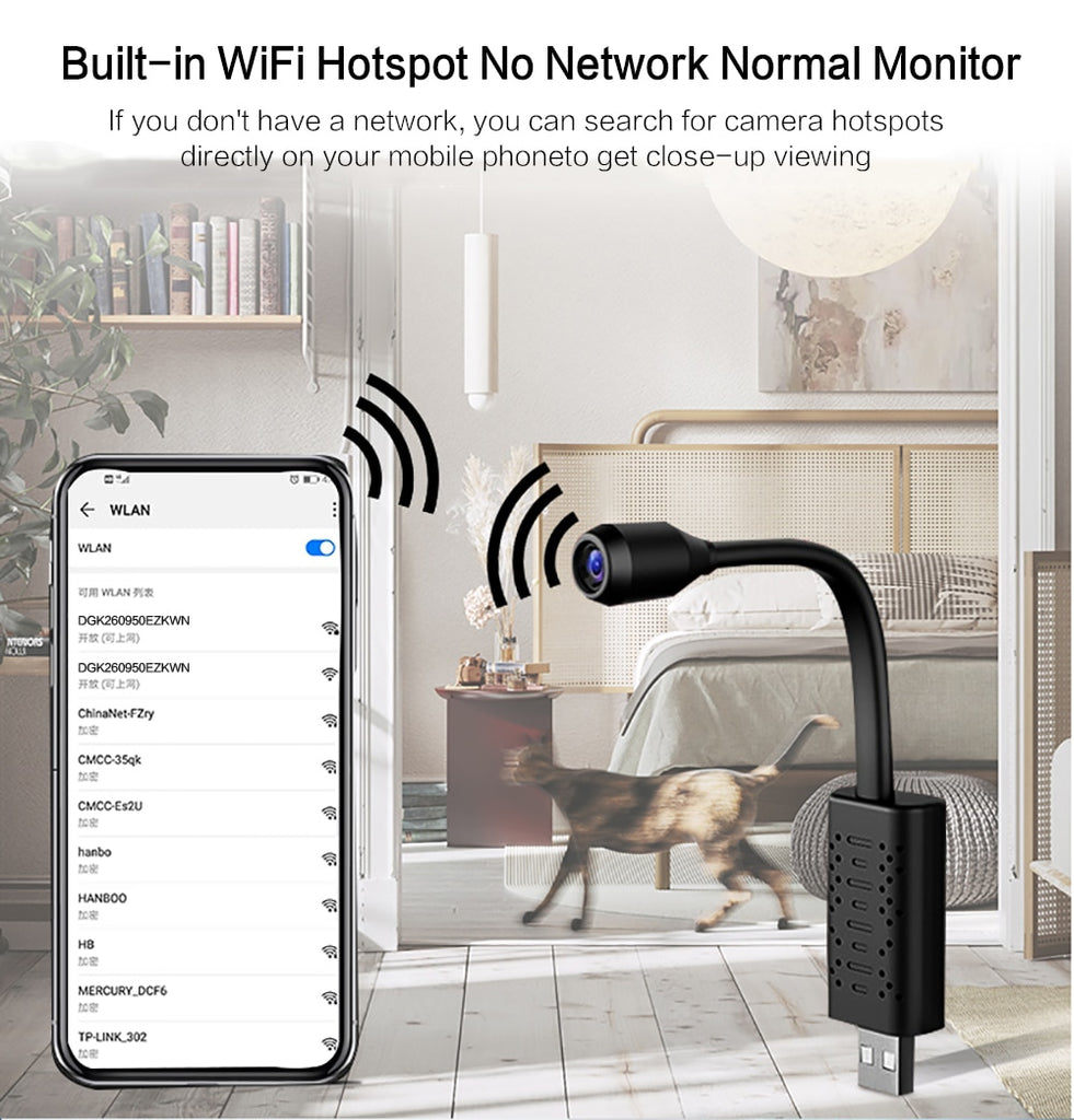 Mini Camera 4K Wifi Portable  P2P IP/AP Remote Control USB Surveillance Camera HD 1080P Support Motion Detection Hidden card