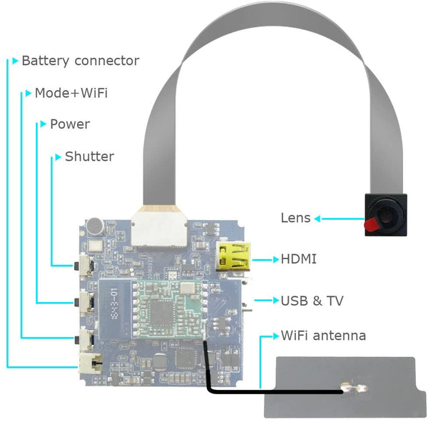 4K HD DIY Camera module Short-range WiFi hotspot AP mobile phone viewi ...