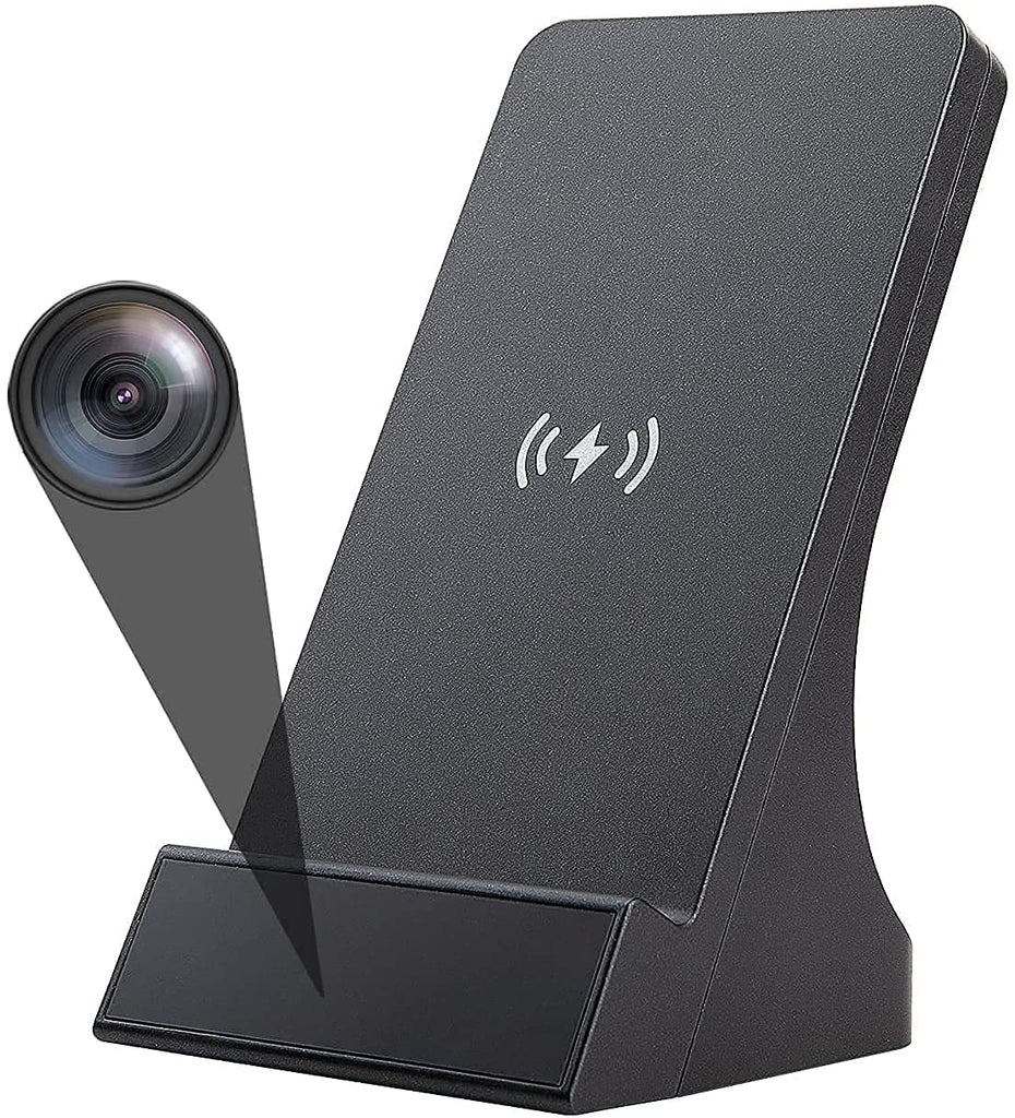 Wireless Charging Spy Hidden Camera, Night Vision IP Network WiFi Mini Camera, 140 Degree Wide Angle, 1080P HD
