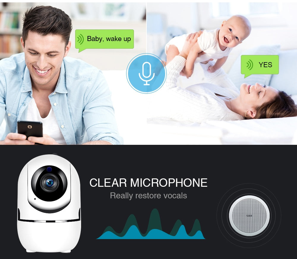 IP Camera WiFi Home Camera 360 Night Vision Baby Monitor Indoor Mini Surveillance Wireless   CCTV